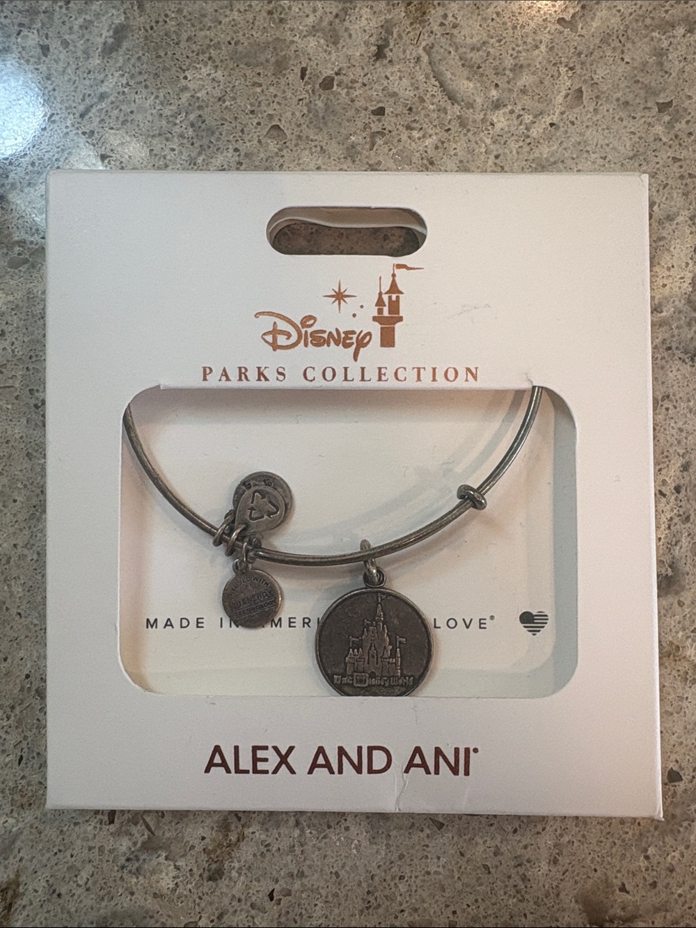 Alex and Ani Antique Silver Disney Castle Charm Bangle